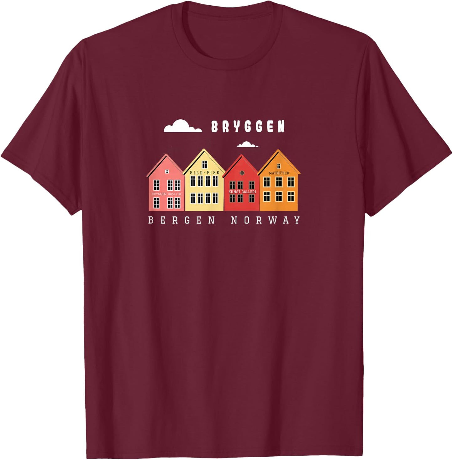 Norway Bergen Bryggen XO4U Original T-Shirt - T-Shirt | Maroon