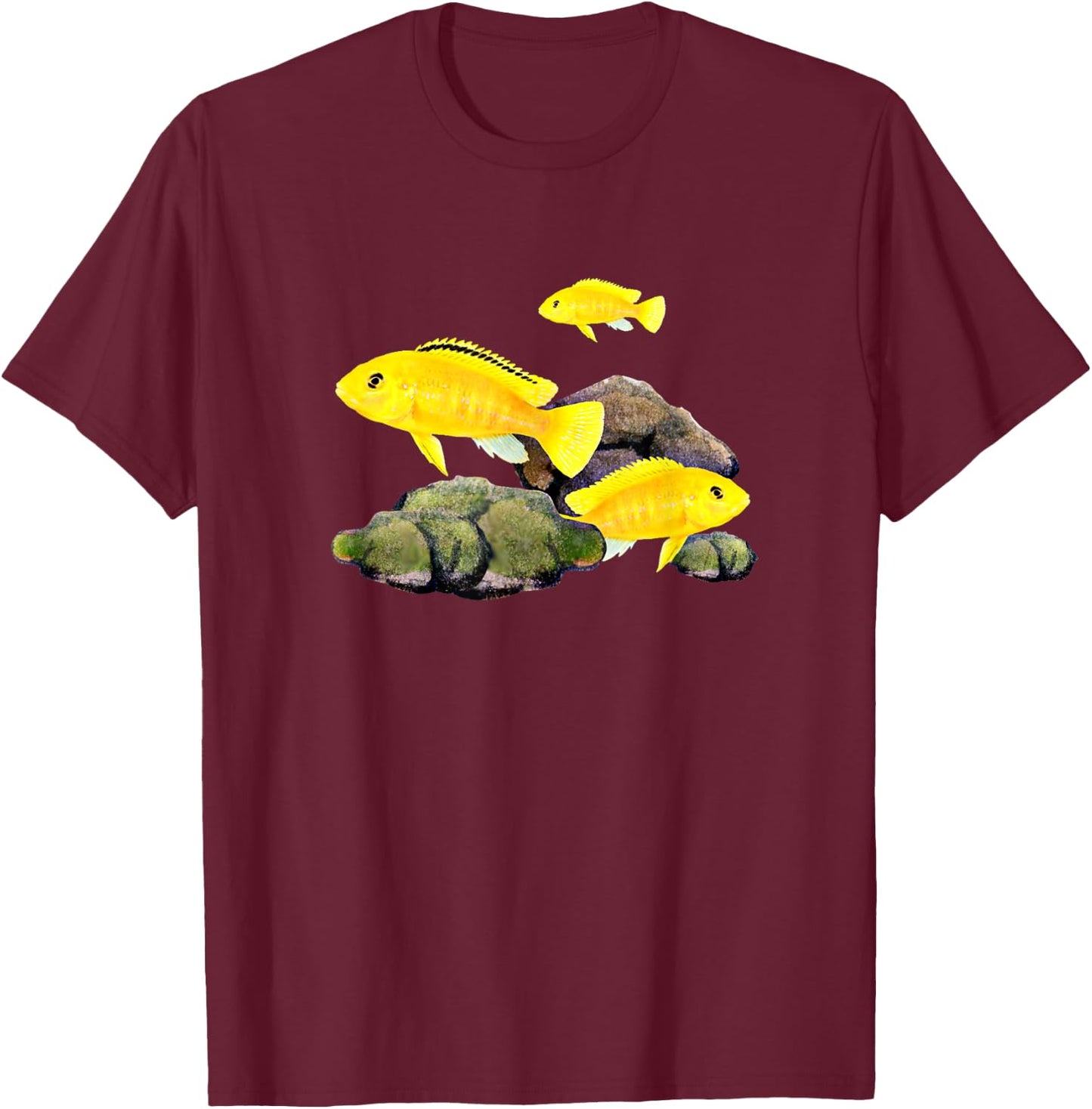 Electric Yellow Labs Cichlids Aquarium Fish Keepers Breeder T-Shirt - T-Shirt | Maroon