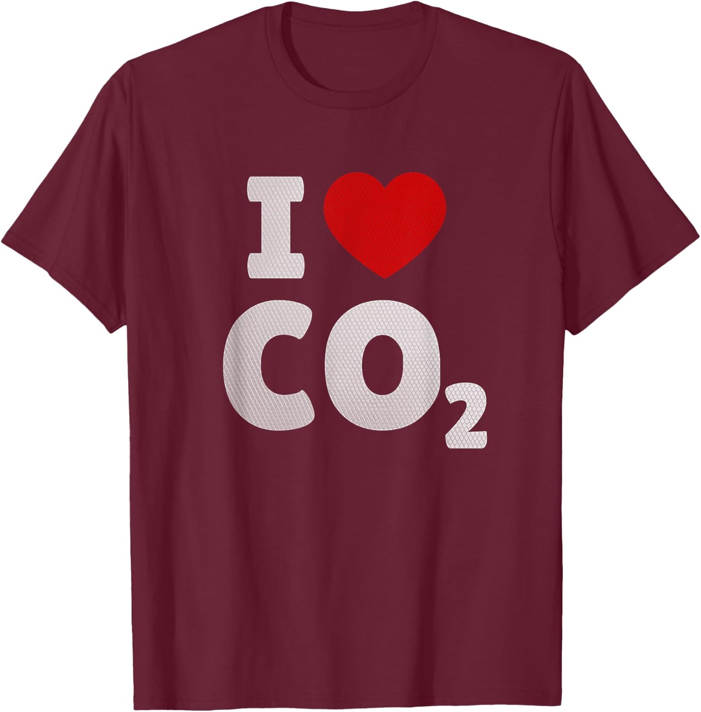 Climate I Love CO2 Carbon Dioxide T-Shirt - T-Shirt | Maroon