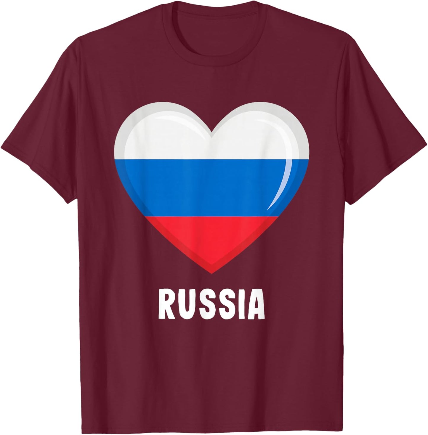 Russia Flag Shirt Russian T-Shirt - T-Shirt | Maroon