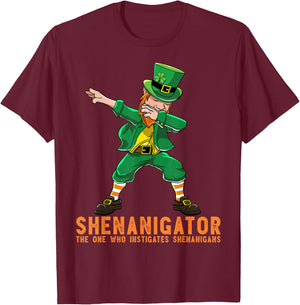 Shenanigator Dabbing Leprechaun Shenanigans St Patricks Day T-Shirt - T-Shirt | Maroon