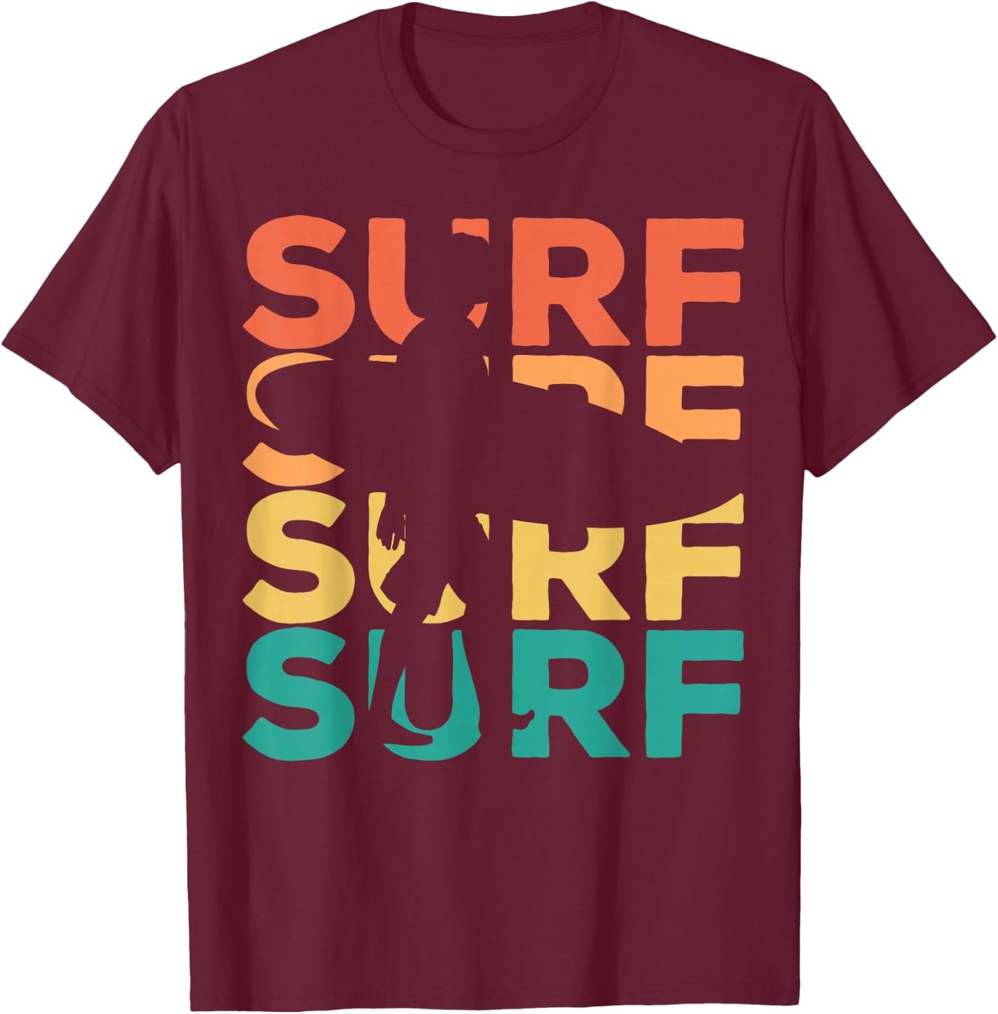 Surf - Retro Vintage Surfing - Surfer T-Shirt - T-Shirt | Maroon