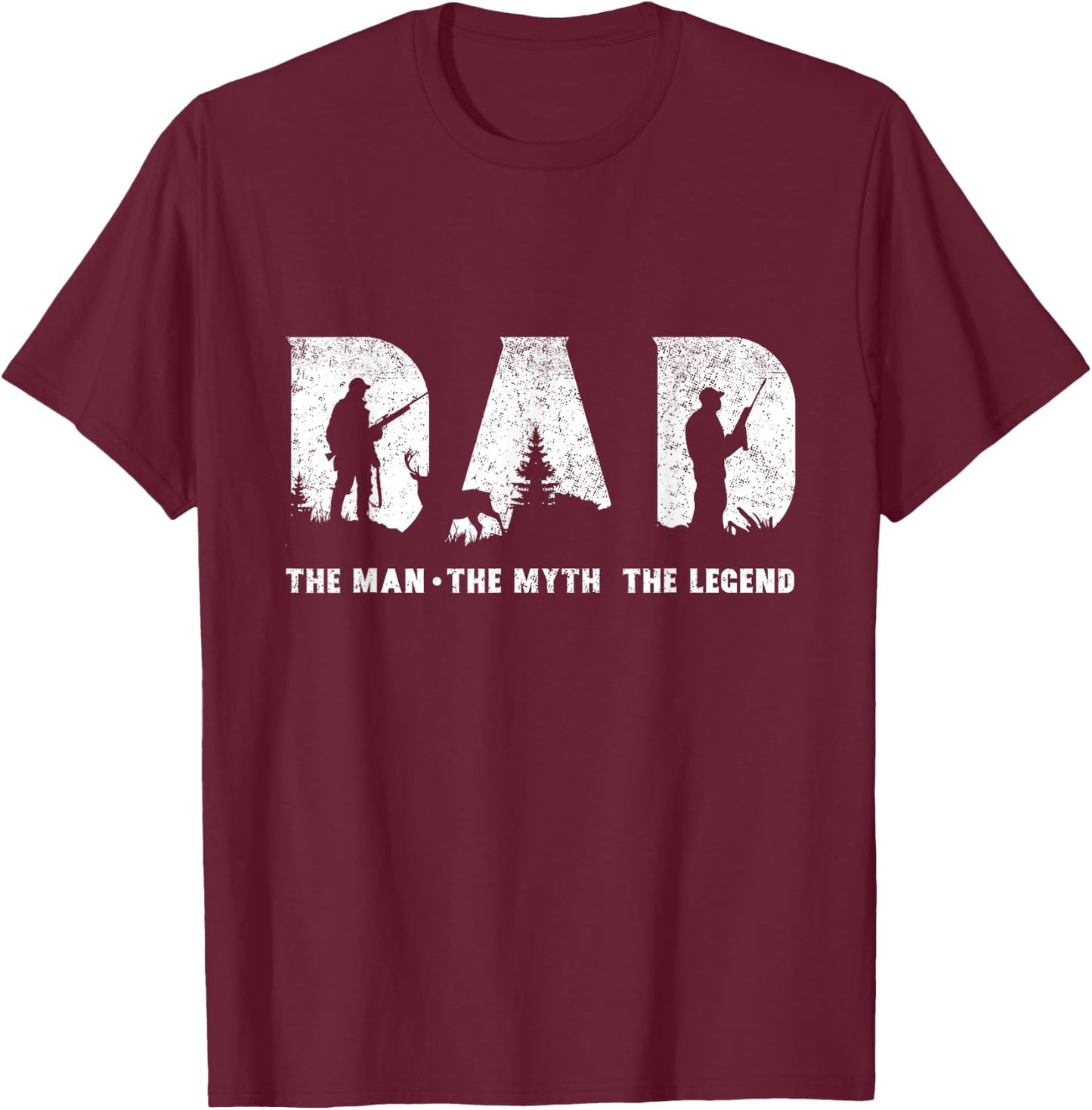 Hunting Dad The Man The Myth The Legend Father's Day T-Shirt - T-Shirt | Maroon