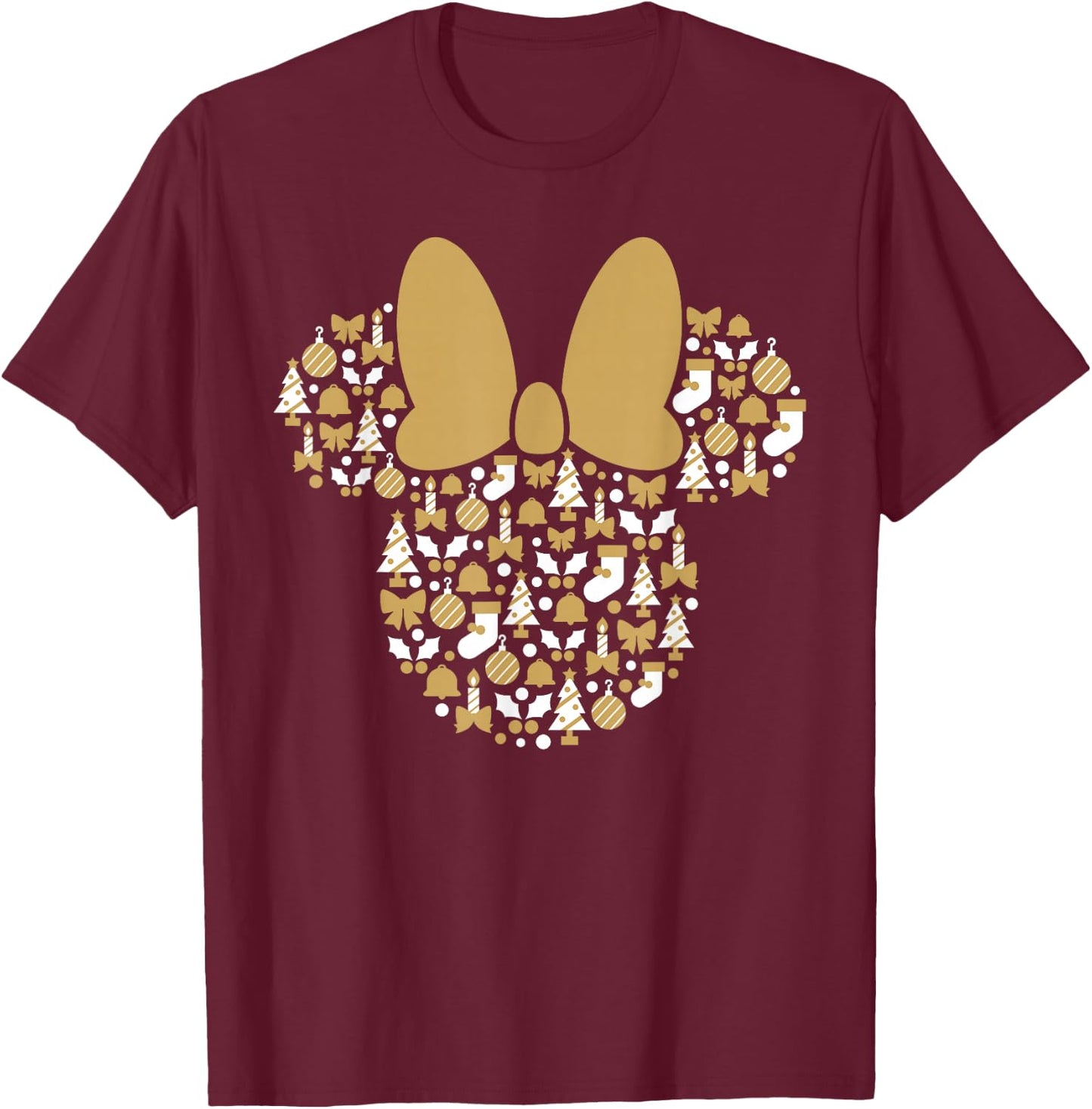 Disney Minnie Mouse Icon Holiday Cheer T-Shirt - T-Shirt | Maroon