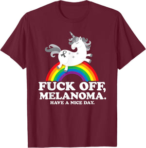 Melanoma Cancer Survivor Shirt | Fuck Melanoma T-Shirt - T-Shirt | Maroon