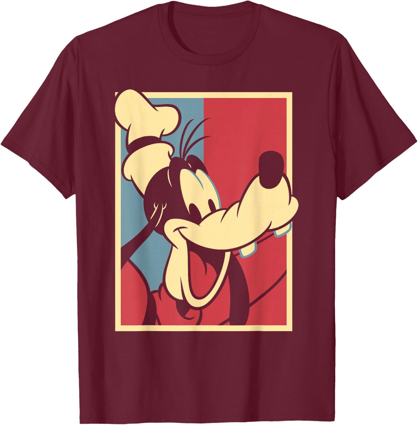 Disney Mickey & Friends Americana Goofy Red & Blue Pop T-Shirt - T-Shirt | Maroon