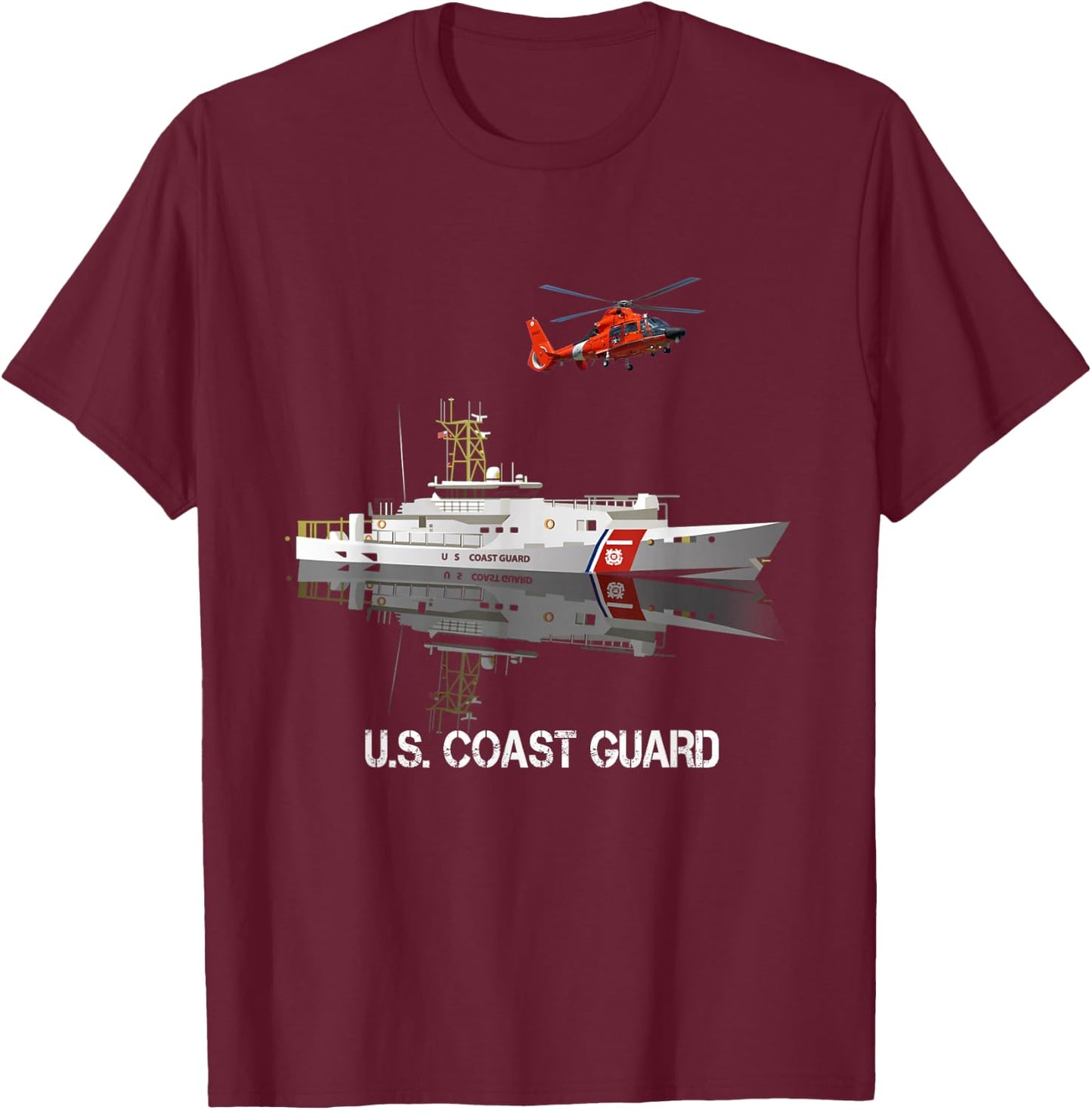 US Coast Guard Veteran T shirt Vintage USCG Veteran Gift T-Shirt - T-Shirt | Maroon