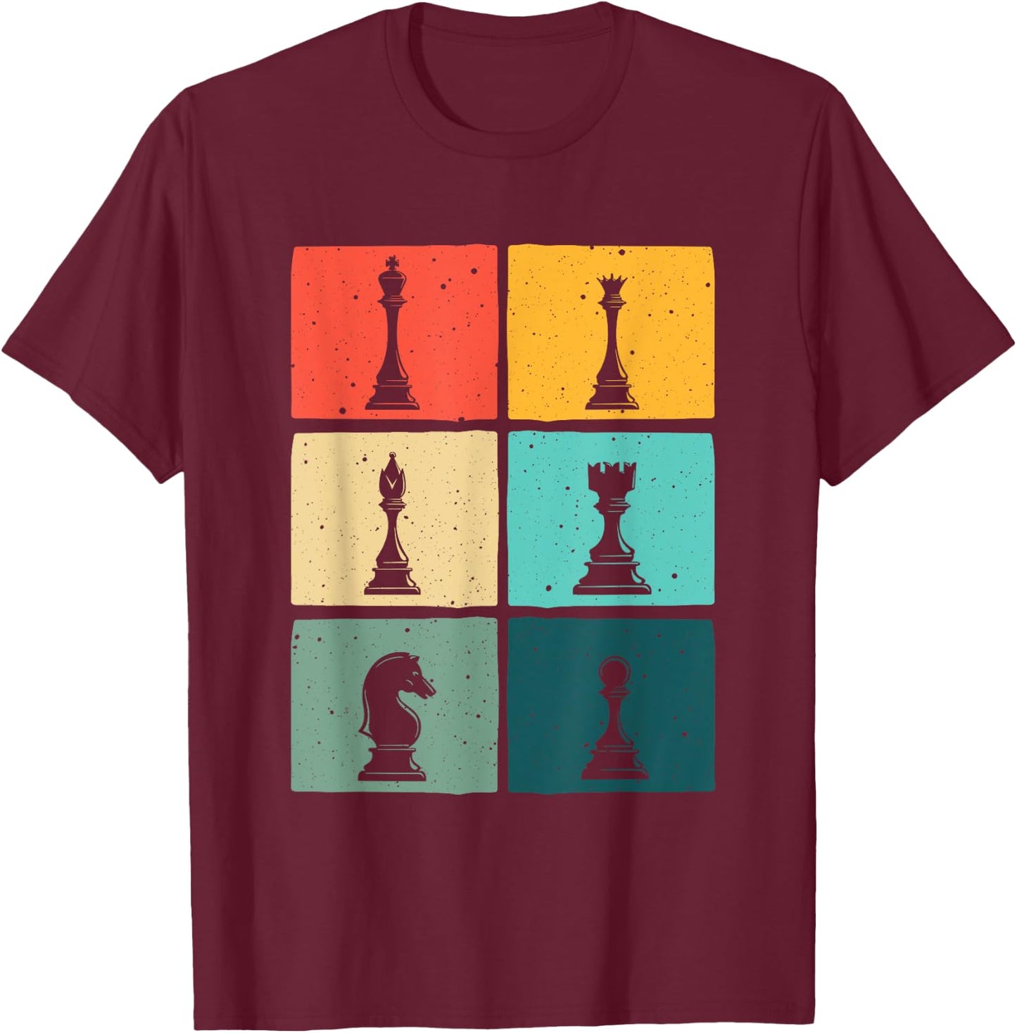 Funny Chess Gift Women Boys Kids Chess Player Pieces T-Shirt - T-Shirt | Maroon