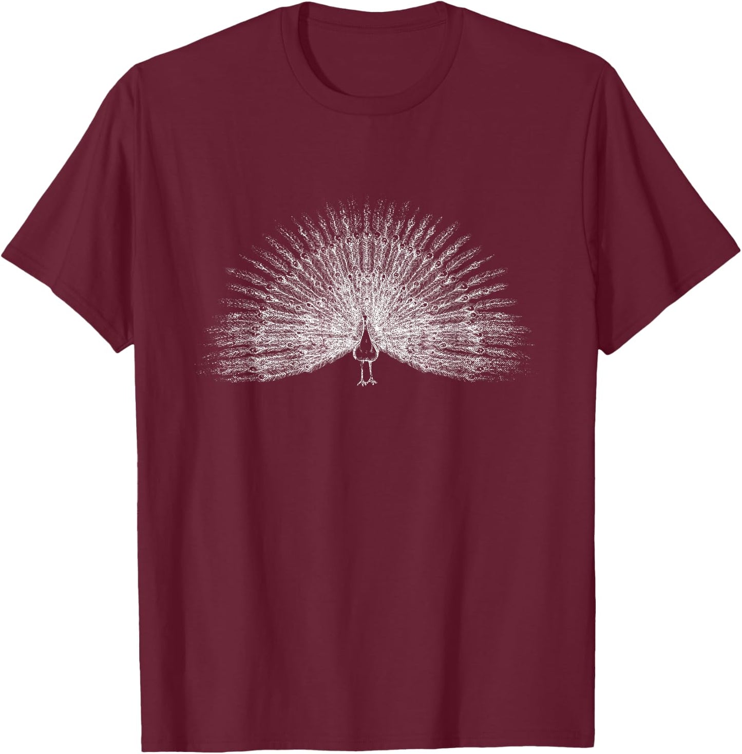 Distressed Peacock T-Shirt - T-Shirt | Maroon