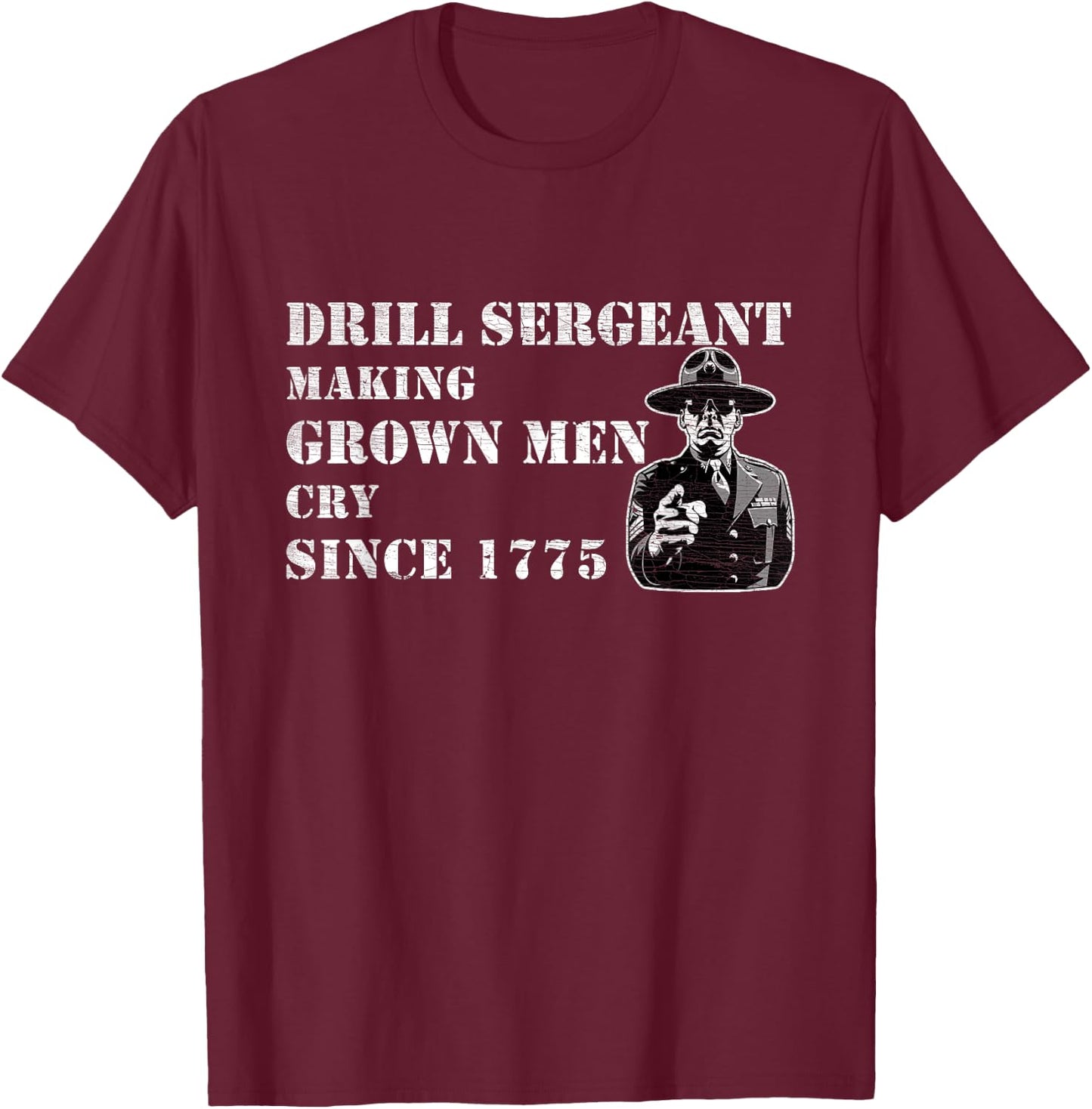 Drill Sergeant Military Drill Team Instructor Bootcamp Gifts T-Shirt - T-Shirt | Maroon