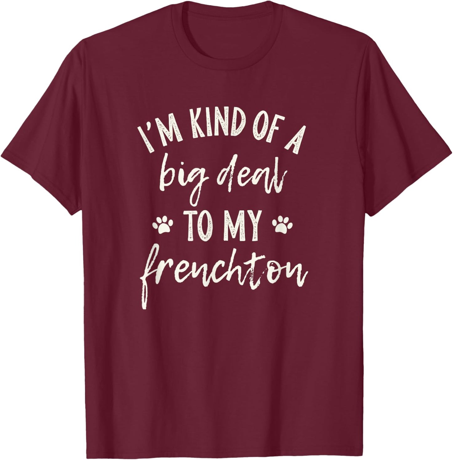 Frenchton Gifts - Cute Frenchton Dog , Black, Women's, Adult, Short Sleeve, , Small T-Shirt - T-Shirt | Maroon