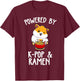 Powered by Anime & Ramen Cute Kpop Music Anime Lover T-Shirt - T-Shirt | Maroon