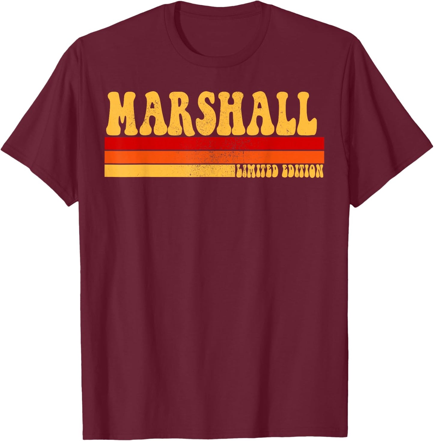 MARSHALL Name Personalized Idea Men Retro Vintage MARSHALL T-Shirt - T-Shirt | Maroon