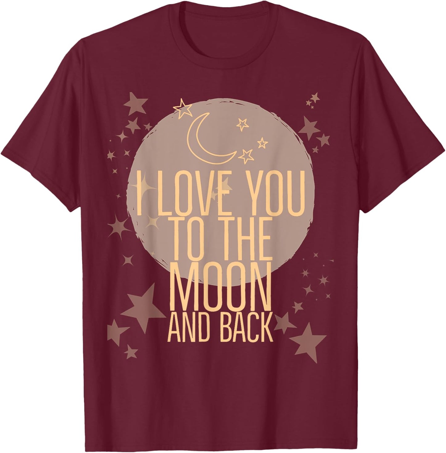 Vintage Moon and Stars PJ's Matching TOPS GIFT NIght Top T-Shirt - T-Shirt | Maroon
