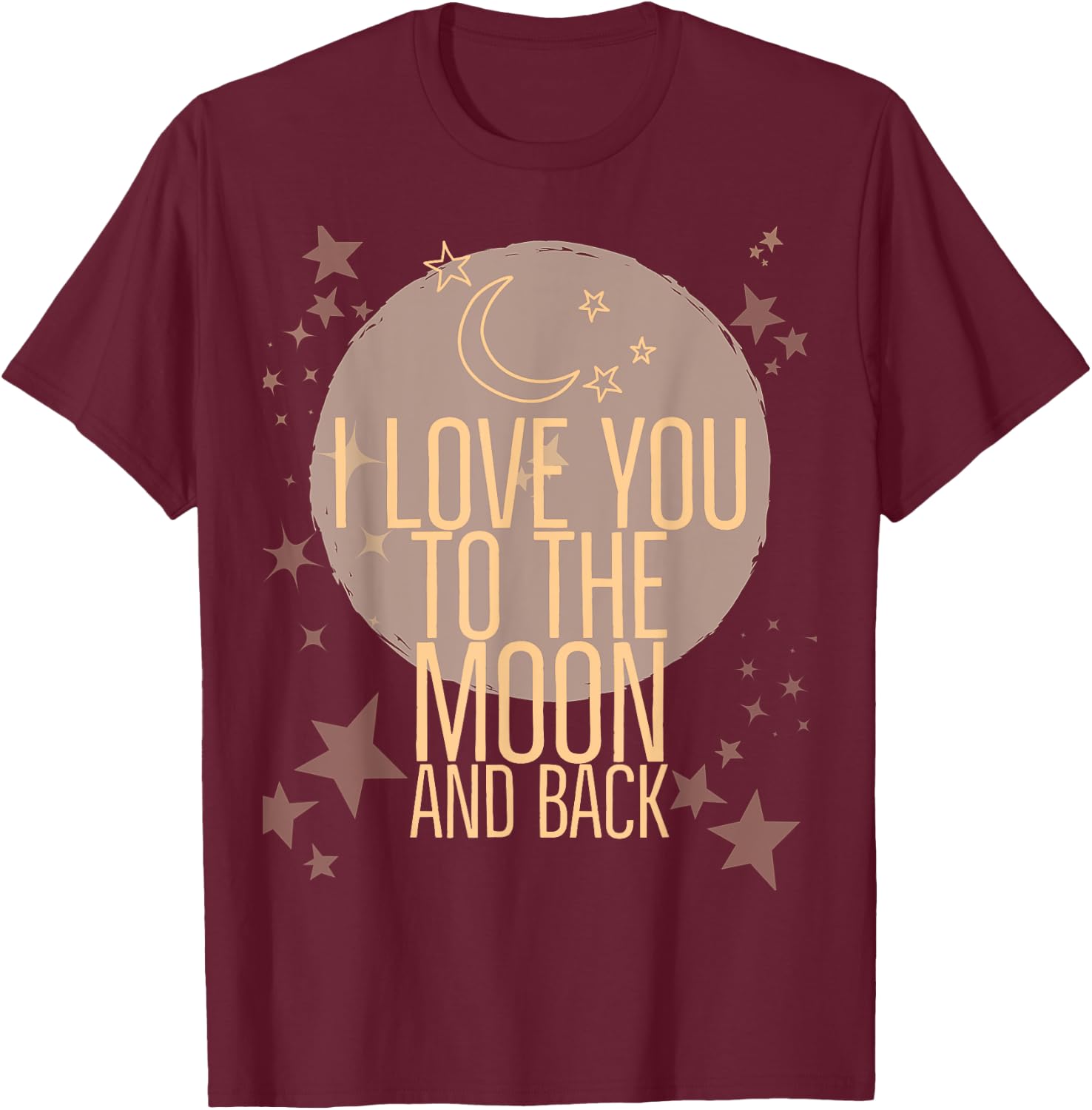 Vintage Moon and Stars PJ's Matching TOPS GIFT NIght Top T-Shirt - T-Shirt | Maroon