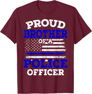 Thin Blue Line USA Flag Policeman Patriotic Police Officer T-Shirt - T-Shirt | Maroon