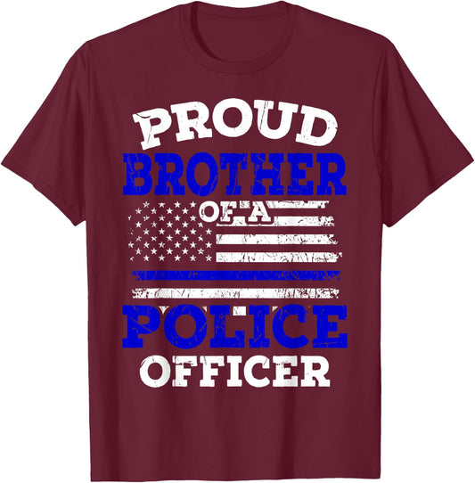 Thin Blue Line USA Flag Policeman Patriotic Police Officer T-Shirt - T-Shirt | Maroon