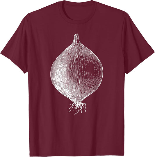 Retro Vintage Vegetable Onion Gift T-Shirt - T-Shirt | Maroon