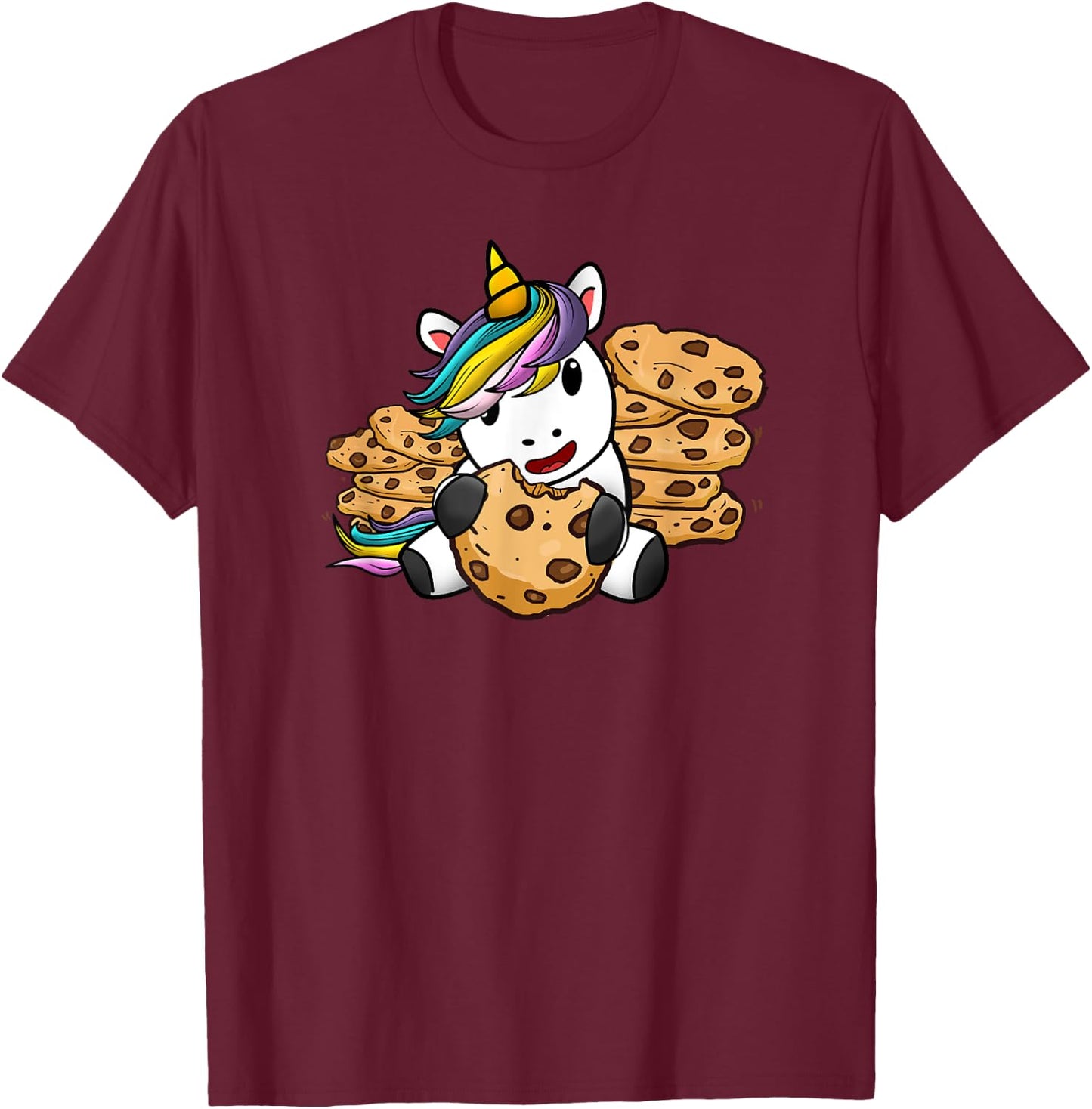 Unicorn Girl Cookies Gift Love Awesome Funny T-Shirt - T-Shirt | Maroon