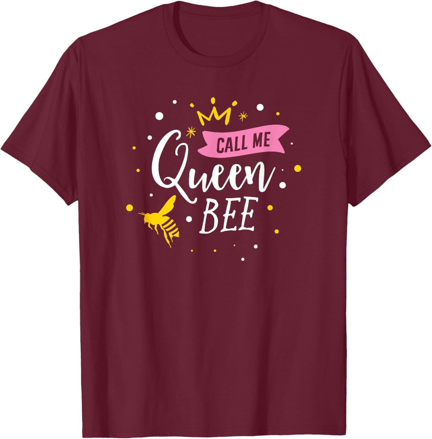Funny Beekeeper Queen Bee Cute Bees Honey Lover Bee Hive T-Shirt - T-Shirt | Maroon