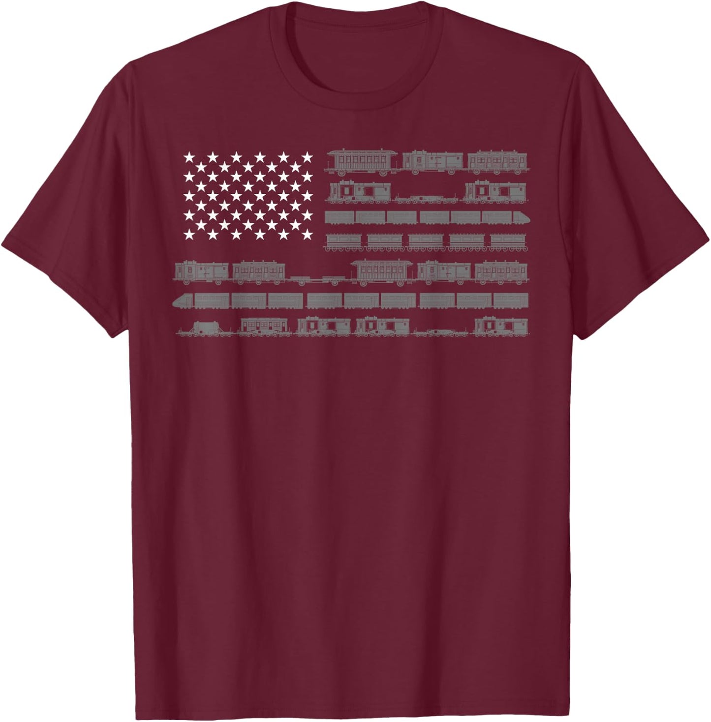 Funny Model Railroad Train Worker Gift | Cute USA Conductor T-Shirt - T-Shirt | Maroon