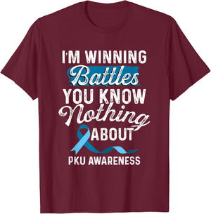 Phenylketonuria PKU Strong Warrior Unicorns Awareness T-Shirt - T-Shirt | Maroon