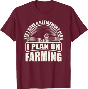 Agriculture Tractor Retirement Gift Farmer T-Shirt - T-Shirt | Maroon