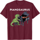 Grand Piano Shirt Kids Pianist Gift Dinosaur Music Piano T-Shirt - T-Shirt | Maroon