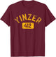 Pittsburgh Yinzer 412 Steel City Pennsylvania Funny Vintage T-Shirt - T-Shirt | Maroon