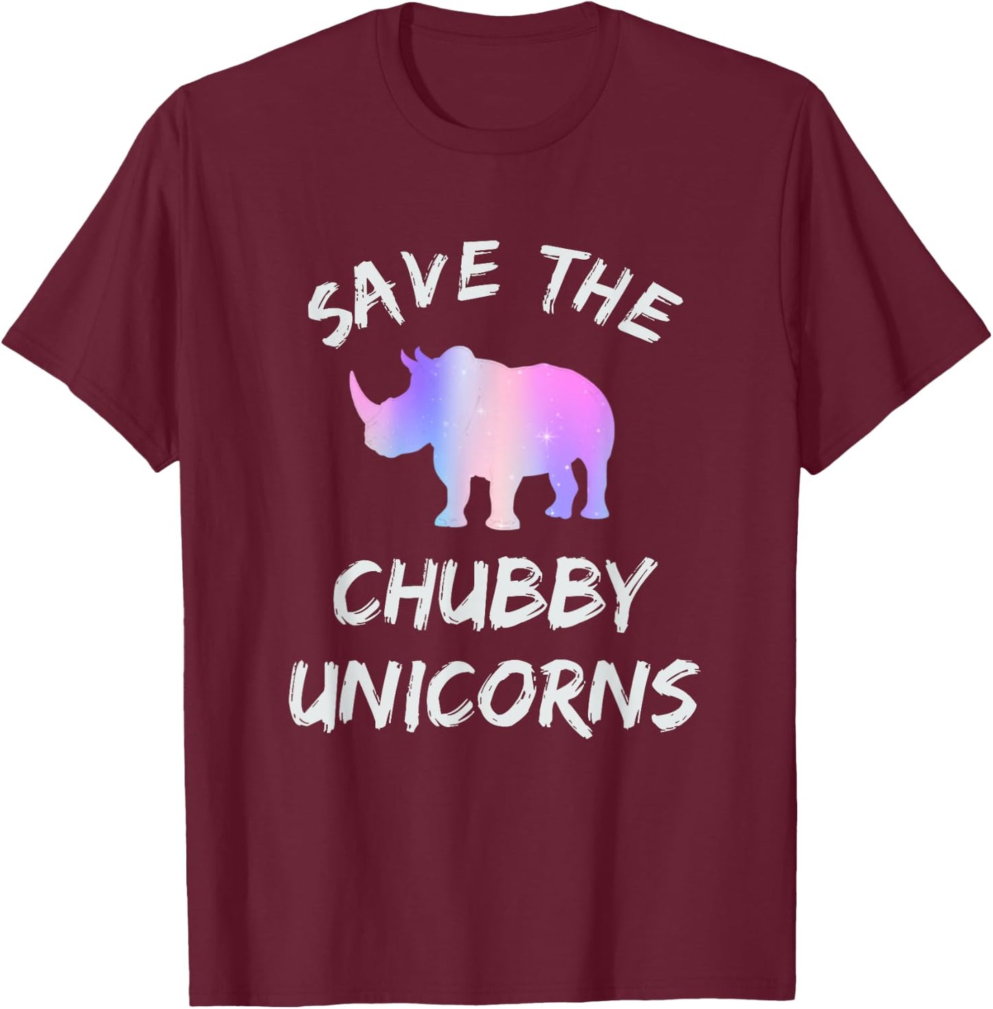 Save the Chubby Unicorns Fat Rhino T-Shirt - T-Shirt | Maroon