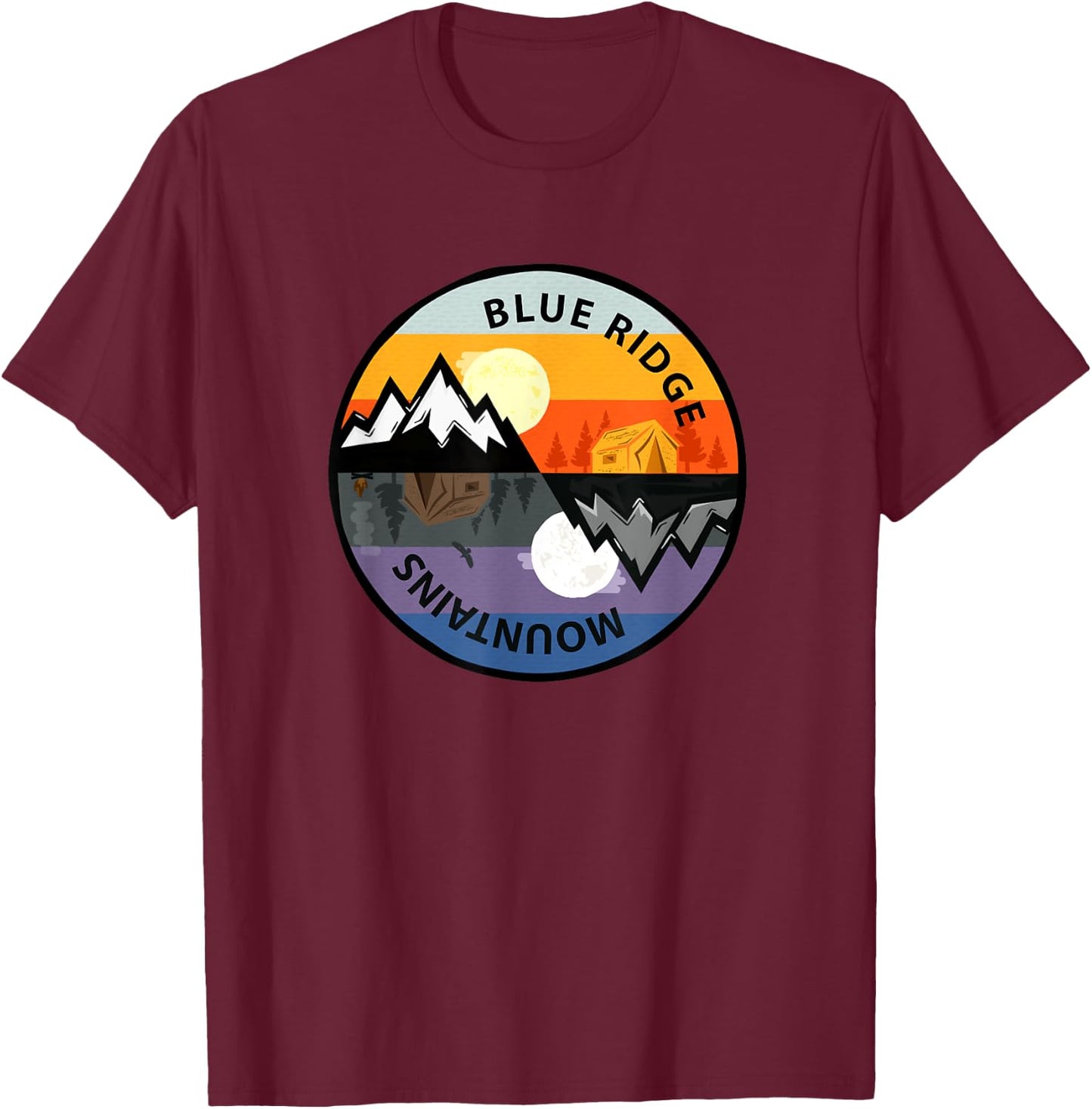 Retro Vintage Blue Ridge Mountains Souvenir T-Shirt - T-Shirt | Maroon