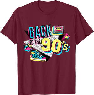 Men's Women's Kids Vintage Retro Back To 90's Graphic Design T-Shirt - T-Shirt | Maroon