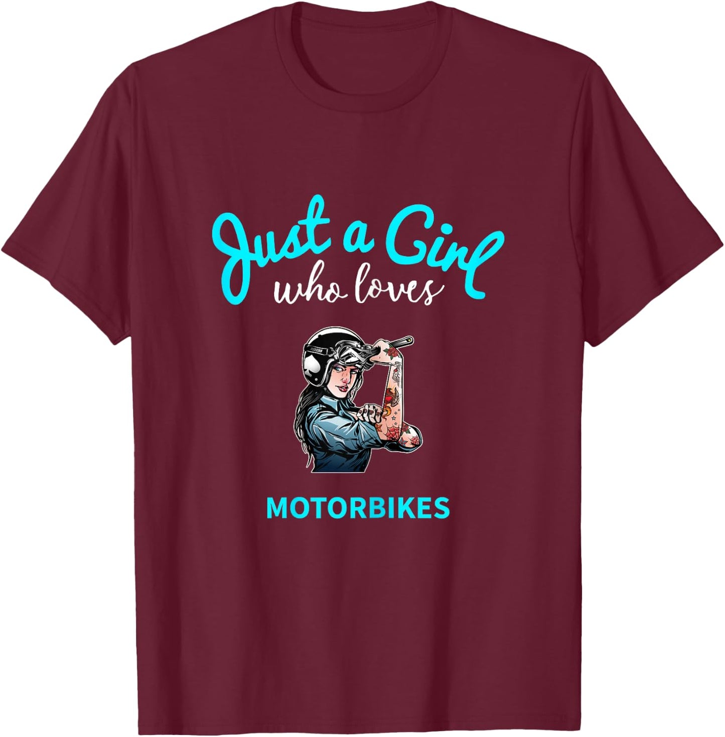 Motorcycle Shirt for Girls | Children's Motorcycle T-Shirt - T-Shirt | Maroon