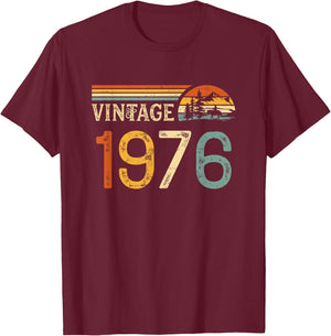 Vintage Made in 1976-49th Birthday 49 Years Old Men Women T-Shirt - T-Shirt | Maroon