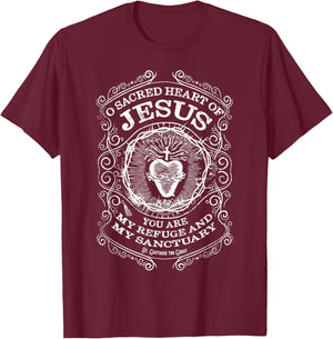 Sacred Heart of Jesus St Gertrude the Great Catholic Saint T-Shirt - T-Shirt | Maroon