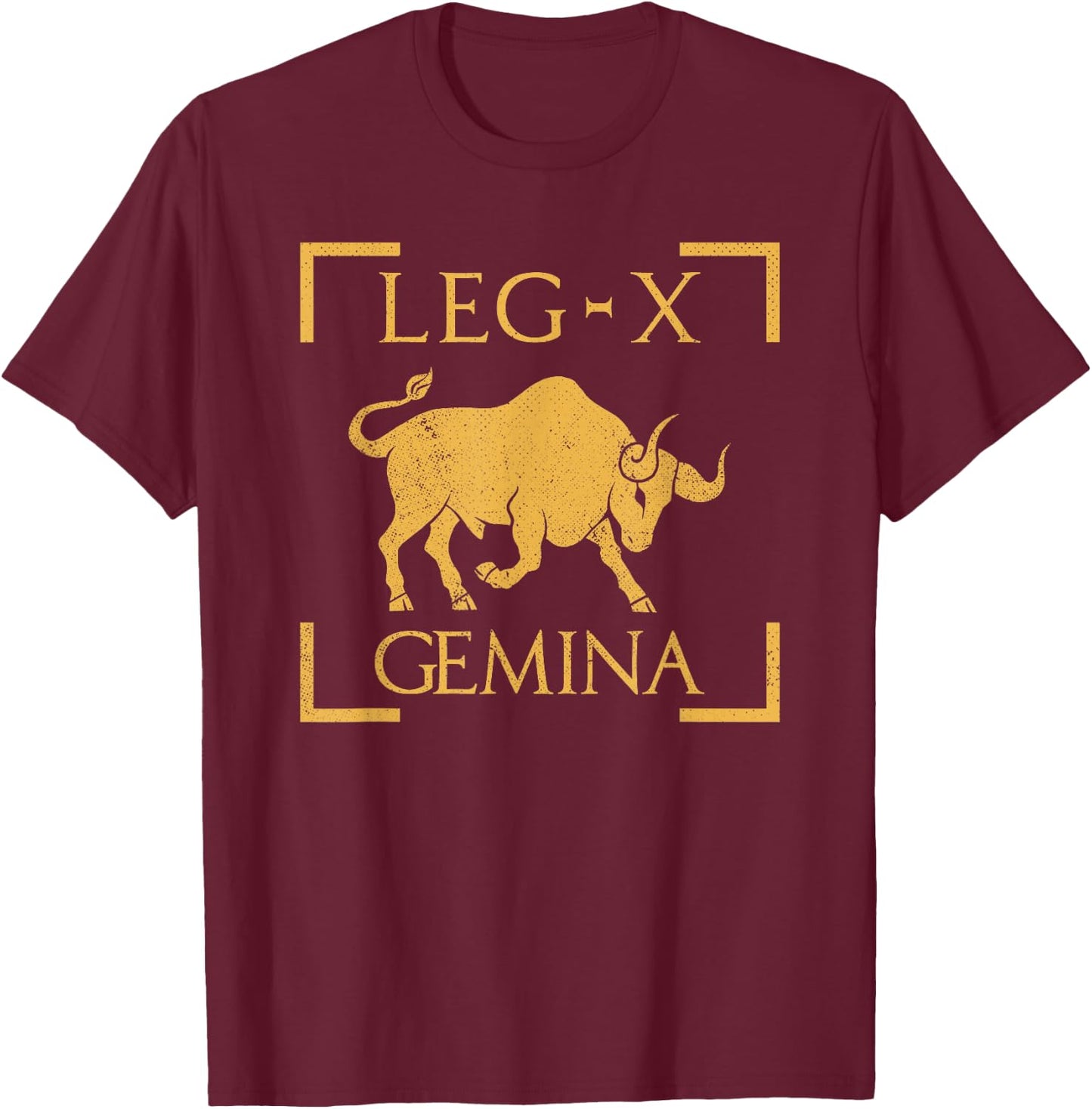 Legio X Gemina Bull Emblem Roman Legion T-Shirt - T-Shirt | Maroon