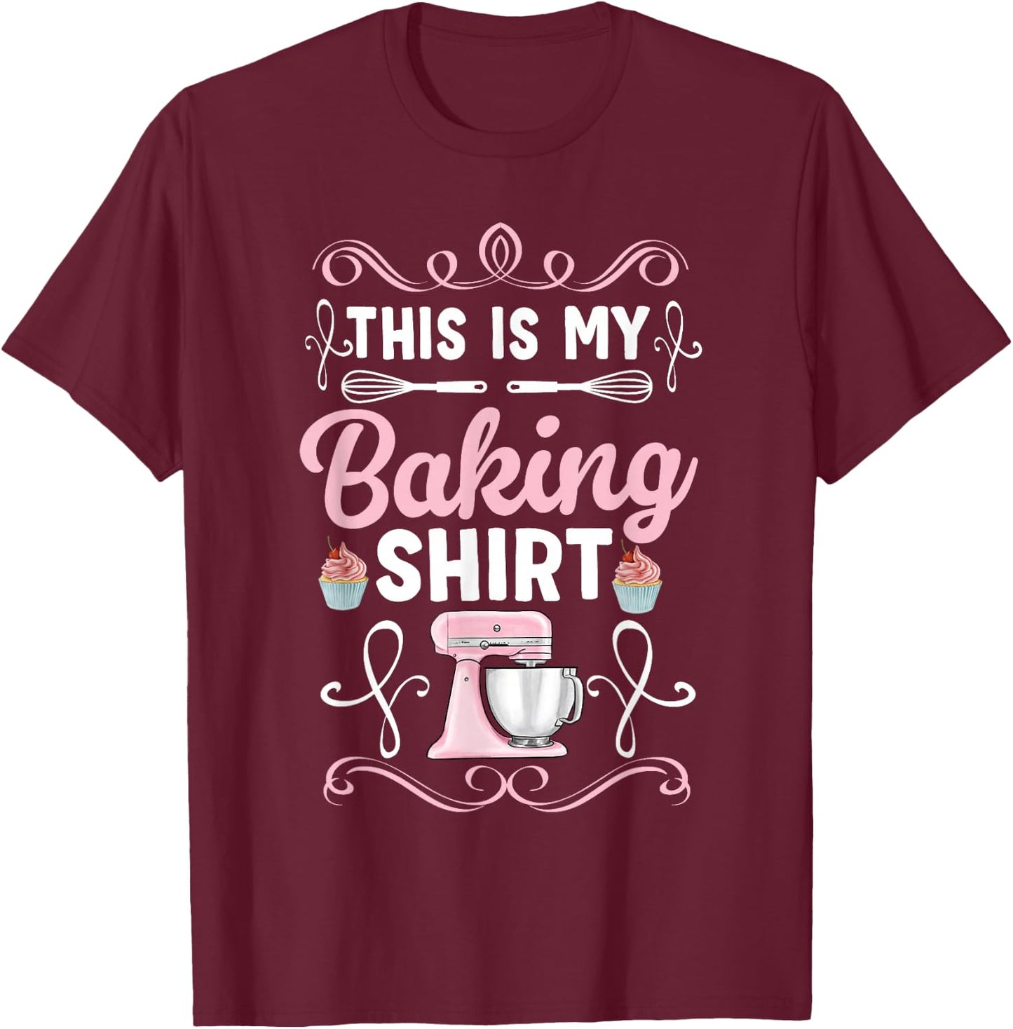 Funny Cupcake & Cookie Baking Crew Love Bakers T-Shirt - T-Shirt | Maroon