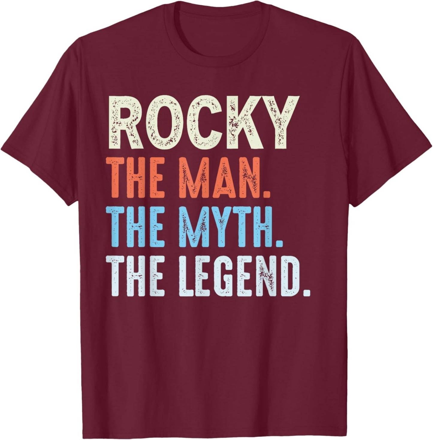 Rocky The Legend Name Personalized Cute Idea Men Vintage T-Shirt - T-Shirt | Maroon
