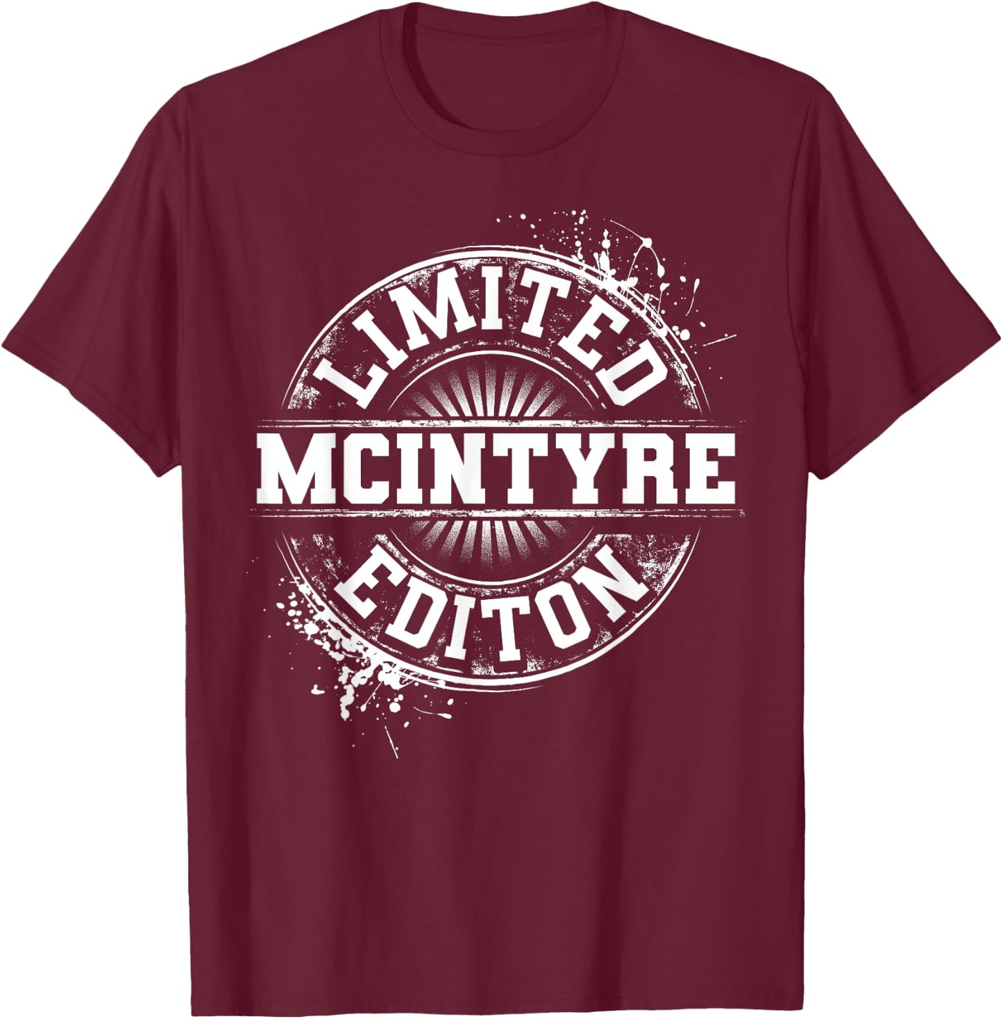MCINTYRE Funny Surname Family Tree Birthday Reunion Gift T-Shirt - T-Shirt | Maroon