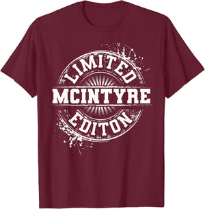 MCINTYRE Funny Surname Family Tree Birthday Reunion Gift T-Shirt - T-Shirt | Maroon