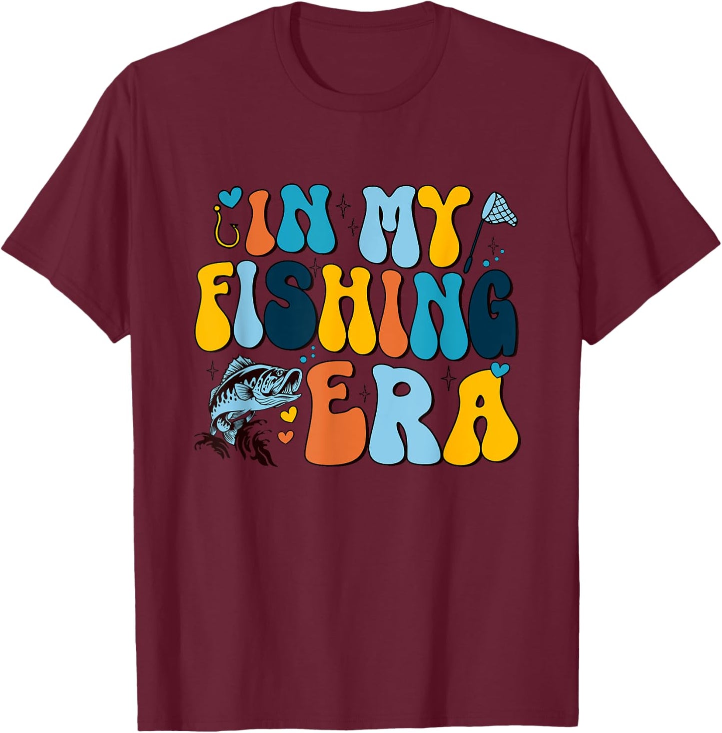 In My Fishing Era Fishing Lover Funny Fishing T-Shirt - T-Shirt | Maroon
