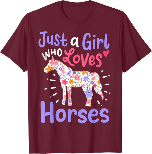 Horses Horse Girl Western Riding Barrel Racing Show Jumping T-Shirt - T-Shirt | Maroon