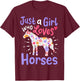 Horses Horse Girl Western Riding Barrel Racing Show Jumping T-Shirt - T-Shirt | Maroon