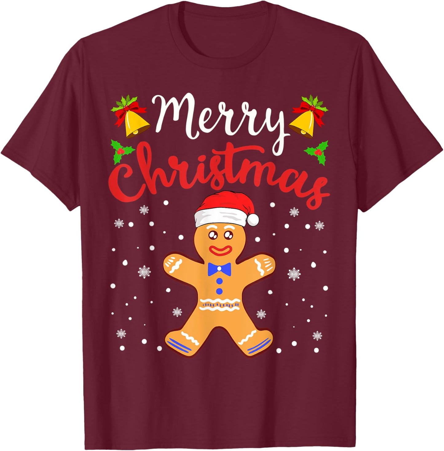 Gingerbread Cookie House Santa Collection T-Shirt - T-Shirt | Maroon