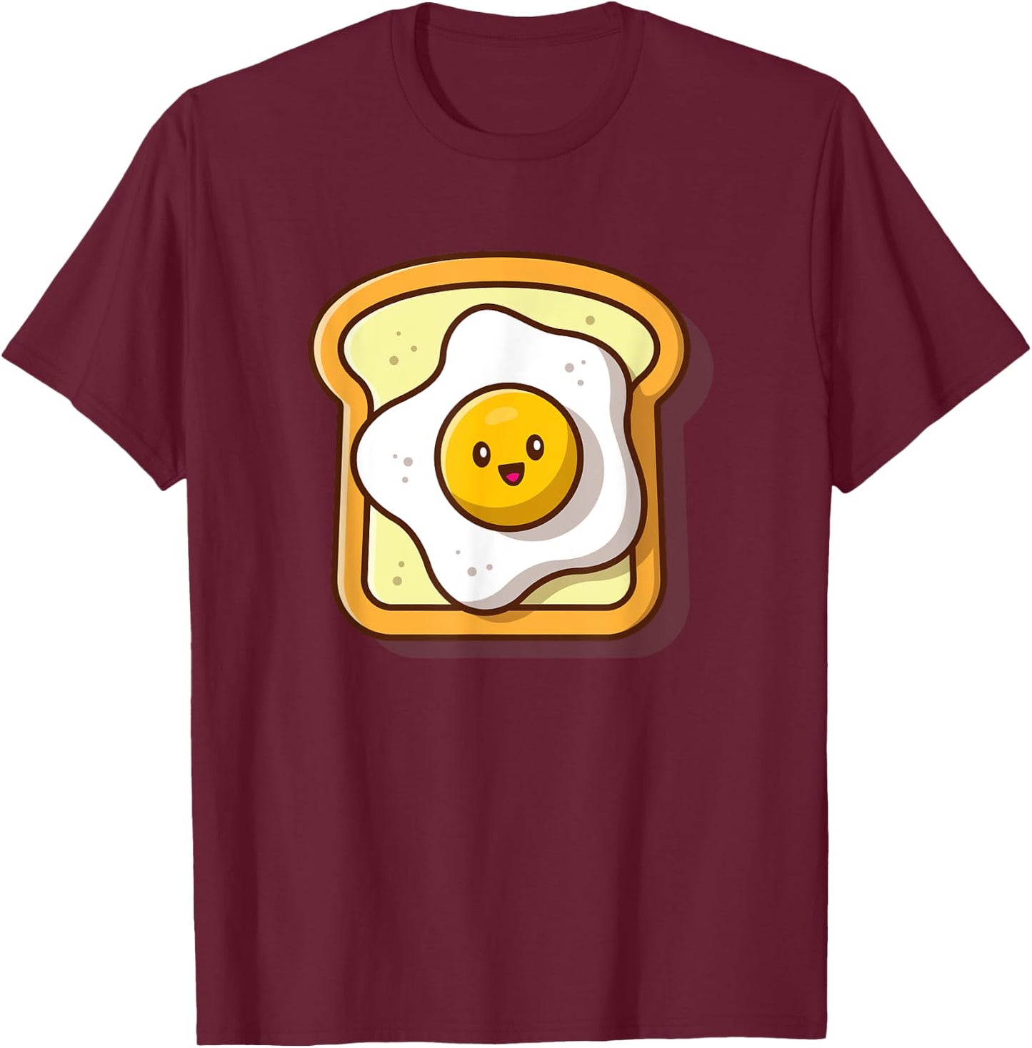 Broke Artist Cute Eggs Toast Kawaii Breakfast Foodie T-Shirt - T-Shirt | Maroon