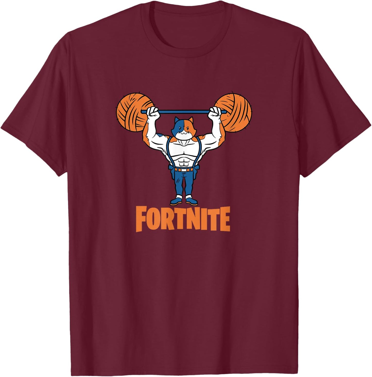 Fortnite Yarn Lifter Orange Text T-Shirt - T-Shirt | Maroon