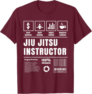 Jiu Jitsu Instructor Coach Sensei Funny Brazilian BJJ Gift T-Shirt - T-Shirt | Maroon