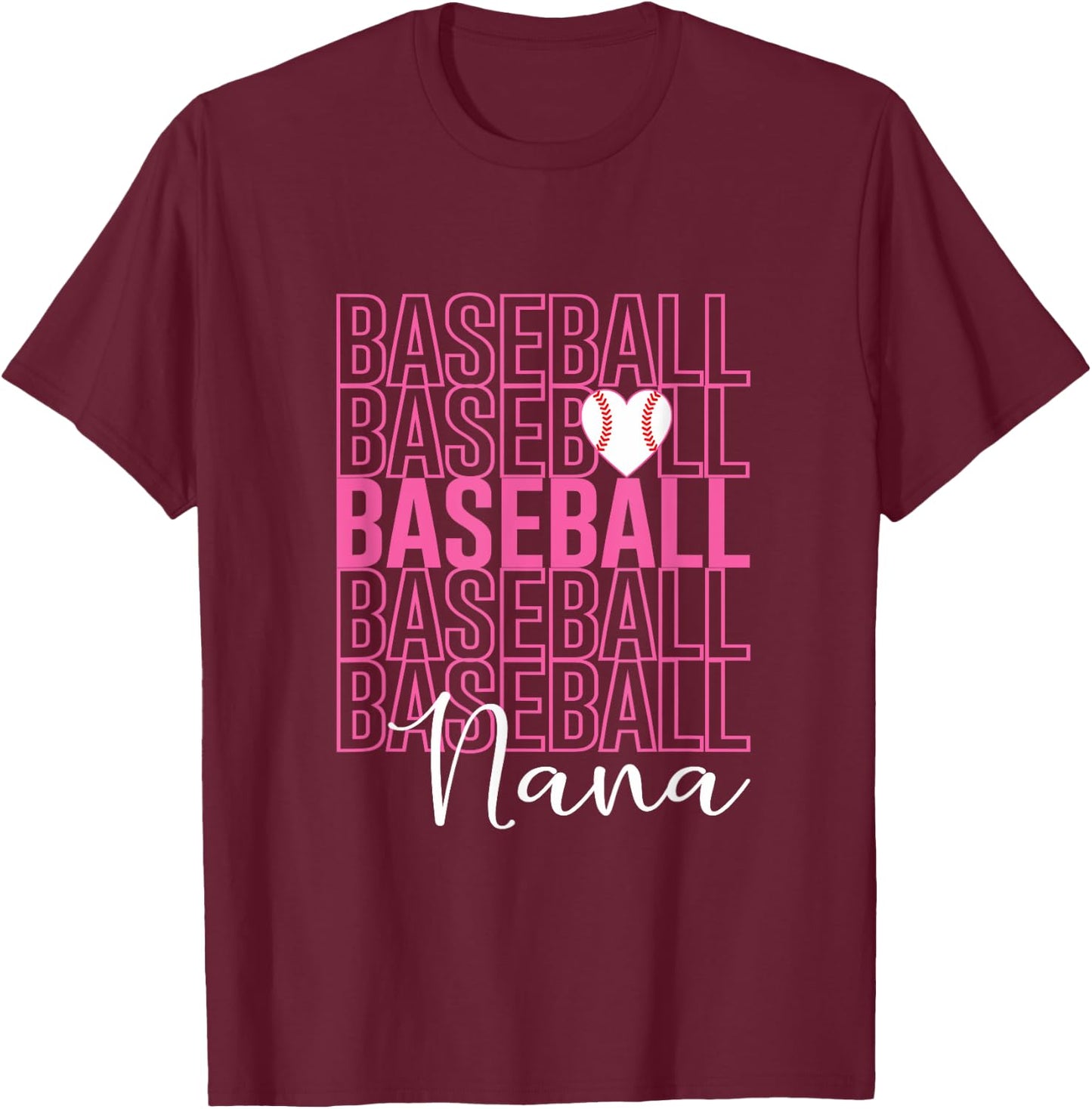 Baseball Nana Design T-Shirt - T-Shirt | Maroon