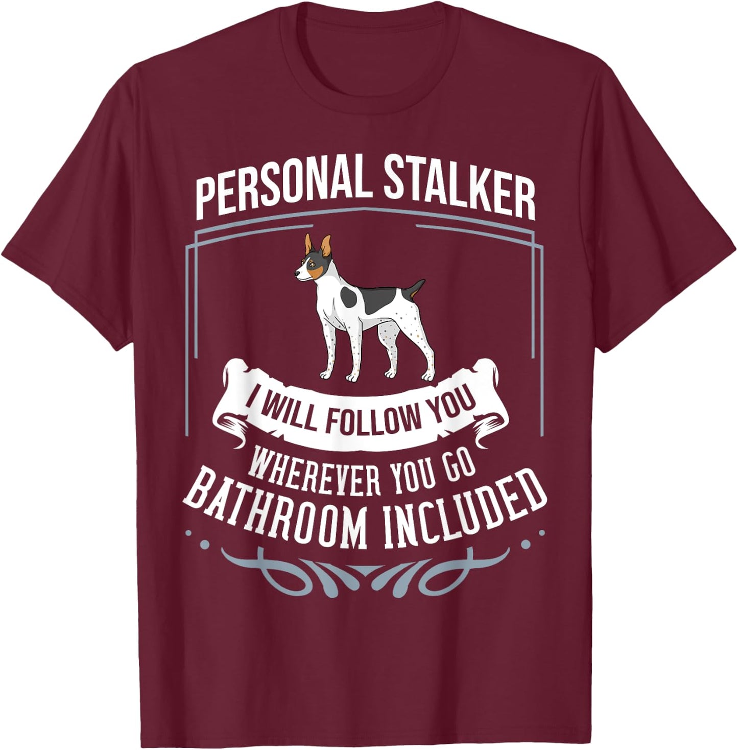 Rat Terrier Mix Mom Breeder -Adults Dog Themed Black Small T-Shirt - T-Shirt | Maroon