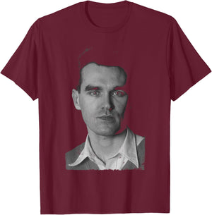 Morrissey The Smiths Home Portrait B&W By Stephen Wright T-Shirt - T-Shirt | Maroon